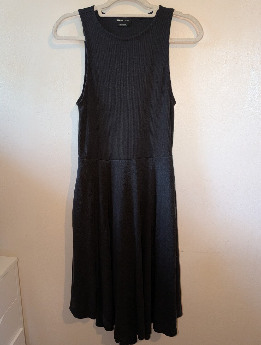 Prana Black Sleeveless Flared Midi Dress Size M